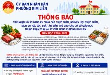 THÔNG BÁO TIẾP NHẬN HỒ SƠ ĐĂNG KÝ CUNG CẤP THỰC PHẨM, NGUYÊN LIỆU THỰC PHẨM, DỊCH VỤ NẤU ĂN, SUẤT ĂN BÁN TRÚ CHO CÁC CƠ SỞ GIÁO DỤC THUỘC PHẠM VI QUẢN LÝ CỦA UBND PHƯỜNG KIM LIÊN NĂM HỌC 2026 – 2027